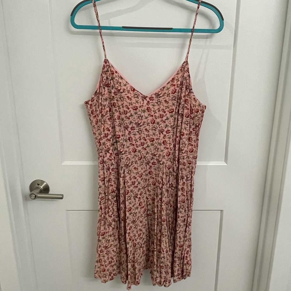 Target Xhilaration Pink Lace Up Back Floral Dress